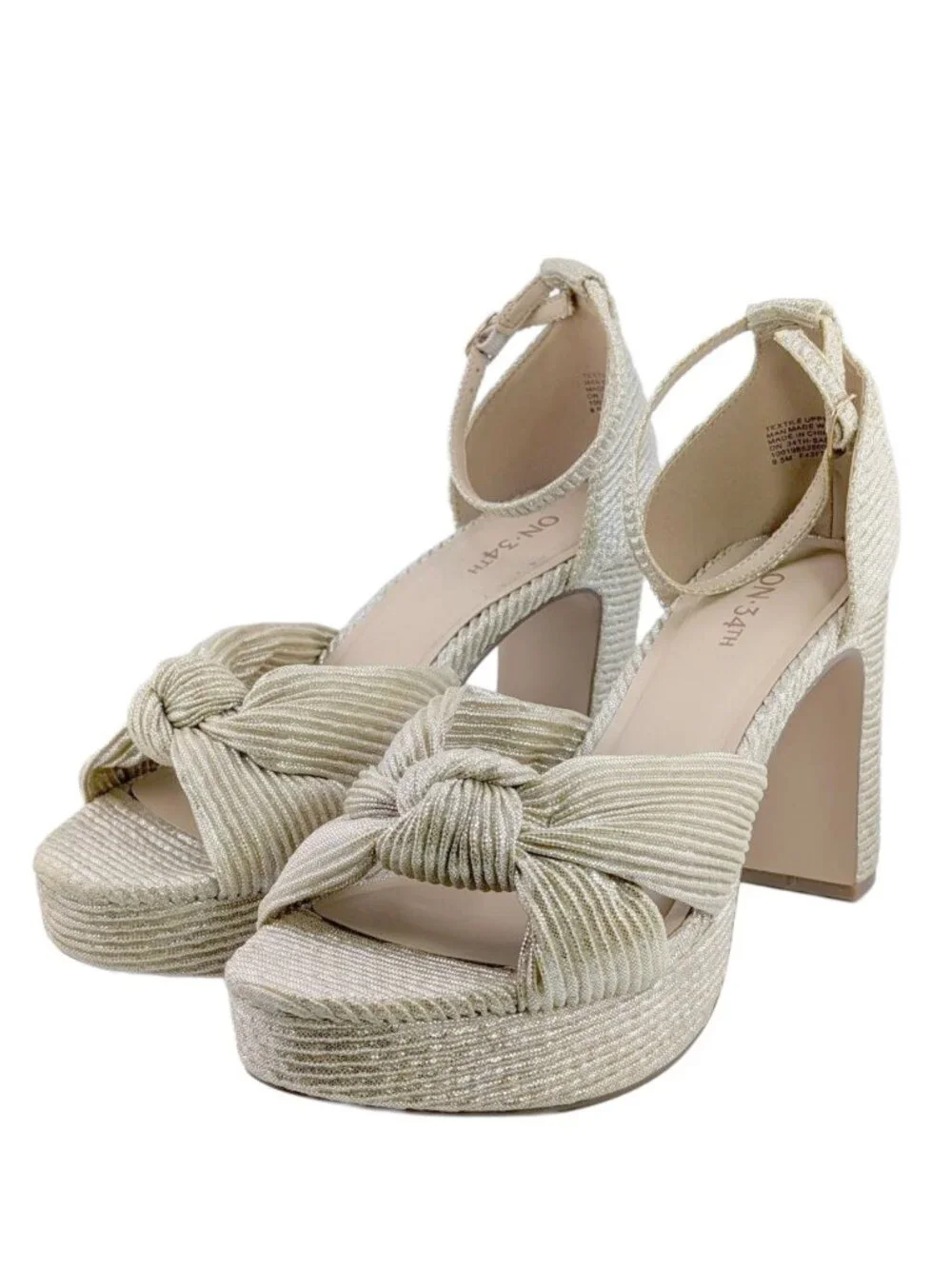 On 34th Sabinaa Platform Sandals Gold US Size 9.5